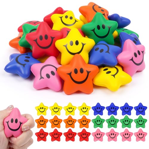 Ainiv 24 Stück Stern Lächeln Gesicht Stressbälle, 5.2cm Stern Schaum Smile Ball Sternform Stressball Relief Stern Stress Ball Lächeln Stressball für Schule Belohnung Student Party Tasche Füllstoffe Ainiv 24 Stück Stern Lächeln Gesicht Stressbälle, 5.2cm Stern Schaum Smile Ball Sternform Stressball Relief Stern Stress Ball Lächeln Stressball für Schule Belohnung Student Party Tasche Füllstoffe von Ainiv