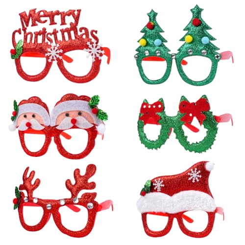 Ainiv Weihnachtsbrillen, 6 Stück Partybrillen Set, Kreative Filz Weihnachten Brillen Party Gläser Cartoon Nette Sortierte Kinder Partybrillen Lustige Brille für Partydekoration Ainiv Weihnachtsbrillen, 6 Stück Partybrillen Set, Kreative Filz Weihnachten Brillen Party Gläser Cartoon Nette Sortierte Kinder Partybrillen Lustige Brille für Partydekoration von Ainiv