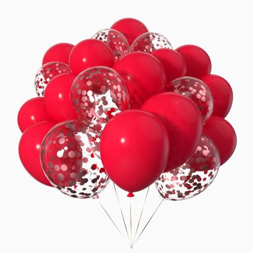 Ainmto 50 Stück 12 Zoll Luftballons Rote Helium und Ballons Konfetti Rot für Geburtstag, Hochzeiten Ainmto 50 Stück 12 Zoll Luftballons Rote Helium und Ballons Konfetti Rot für Geburtstag, Hochzeiten von Ainmto