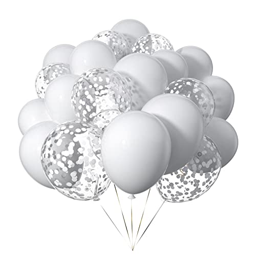 Ainmto 50 Stück 12 Zoll Luftballons Weiß Helium und Ballons Konfetti Weiß für Geburtstag, Hochzeiten Ainmto 50 Stück 12 Zoll Luftballons Weiß Helium und Ballons Konfetti Weiß für Geburtstag, Hochzeiten von Ainmto
