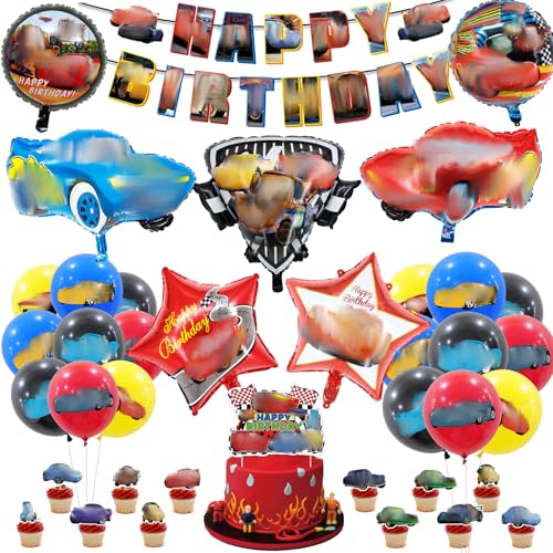 41pcs Auto Geburtstag Dekorationen, Auto Thema Luftballons Dekorationen für Kinder, Geburtstag Party Supplies Ballons mit Banner, Rennautos Ballons Kuchen Topper Cupcake Topper für Geburtstagsfeier 41pcs Auto Geburtstag Dekorationen, Auto Thema Luftballons Dekorationen für Kinder, Geburtstag Party Supplies Ballons mit Banner, Rennautos Ballons Kuchen Topper Cupcake Topper für Geburtstagsfeier von Ainvliya