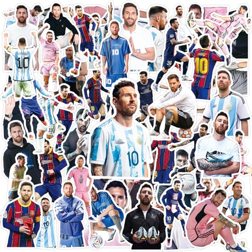 50 Stück Messi Aufkleber, Fußballstar Aufkleber Wasserfeste Aufkleber Set Vinyl Fußball Aufkleber für Gitarren Auto Gepäck Laptop Aufkleber Jugendliche und Erwachs 50 Stück Messi Aufkleber, Fußballstar Aufkleber Wasserfeste Aufkleber Set Vinyl Fußball Aufkleber für Gitarren Auto Gepäck Laptop Aufkleber Jugendliche und Erwachs von Ainvliya