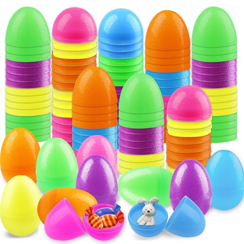 Ainvliya Ostereier Plastik 50 Stück Ostereier Eier zum Befüllen, 6.5cm Bunt Überraschung Ostereier, Ostereier Deko Füllen von Süßigkeiten und Kindergeschenken Osterjagd Korbfüller (Zufällige Farbe) von Ainvliya