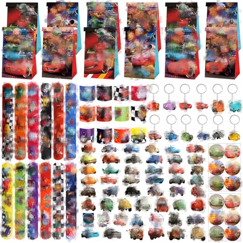 Auto Mitgebsel Kindergeburtstag, 98pcs Gastgeschenk Kindergeburtstag Car Party Deko Mitgebsel mit Schlüsselschnalle Aufkleber Geschenktüten Schnapparmband Kinder Geburtstagsdeko Mädchen Jungen Auto Mitgebsel Kindergeburtstag, 98pcs Gastgeschenk Kindergeburtstag Car Party Deko Mitgebsel mit Schlüsselschnalle Aufkleber Geschenktüten Schnapparmband Kinder Geburtstagsdeko Mädchen Jungen von Ainvliya