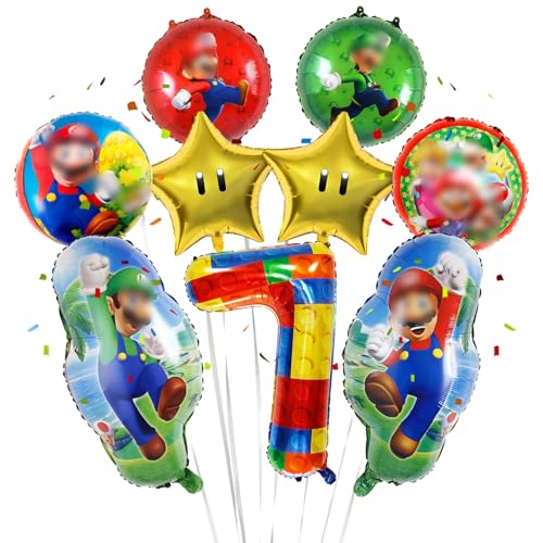 Geburtstagsdeko 7 Jahre Super Luftballons Jungen Mädchen- Kindergeburtstag Deko Bros Folienballon Happy Birthday Geburtstag Balloon Partyzubehör für Kinder Theme Party Geburtstag Supplies ballon Geburtstagsdeko 7 Jahre Super Luftballons Jungen Mädchen- Kindergeburtstag Deko Bros Folienballon Happy Birthday Geburtstag Balloon Partyzubehör für Kinder Theme Party Geburtstag Supplies ballon von Ainvliya