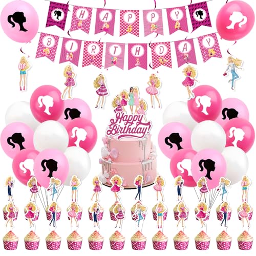 L Bar- Bie Luftballons Geburtstagsdeko, Pink Ballons Geburtstag Deko Mädchen Kindergeburtstag Deko Tortendeko Geburtstag Happy Birthday Banner Party Geburtstags für Kinder Party Supplies Favor L Bar- Bie Luftballons Geburtstagsdeko, Pink Ballons Geburtstag Deko Mädchen Kindergeburtstag Deko Tortendeko Geburtstag Happy Birthday Banner Party Geburtstags für Kinder Party Supplies Favor von Ainvliya