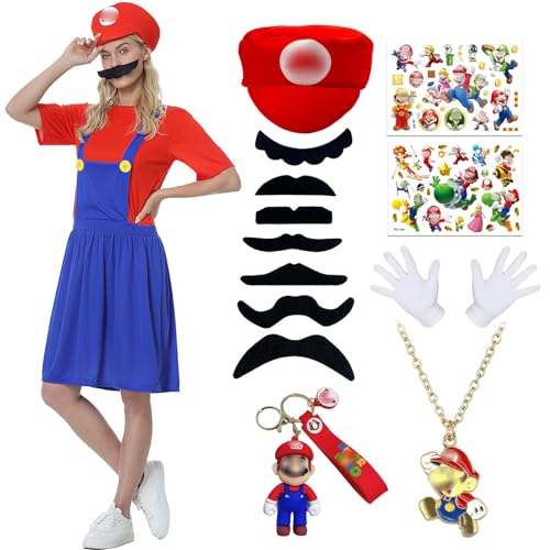 Mari-Kostüm für Damen, mit Body, Mütze, Schlüsselanhänger und Handschuhen, Karneval, Halloween, Cosplay, Dekoration für Erwachsene, Kinder, Damen, Rot, Größe L Mari-Kostüm für Damen, mit Body, Mütze, Schlüsselanhänger und Handschuhen, Karneval, Halloween, Cosplay, Dekoration für Erwachsene, Kinder, Damen, Rot, Größe L von Ainvliya