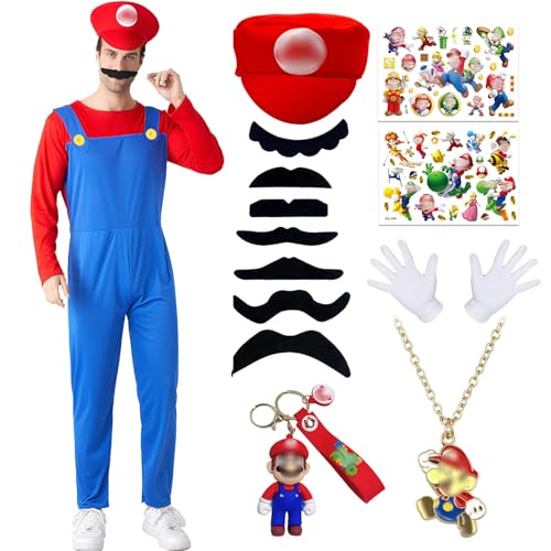 Mari Kostüm für Erwachsene, Kostüm mit Body, Mütze, Schlüsselanhänger und Handschuhen, Karneval, Halloween, Cosplay, Dekoration für Erwachsene, Kinder (Rot, S) von Ainvliya