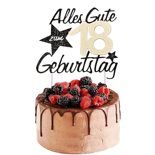 Tortendeko 18 Geburtstag Männer Frauen, 18 Geburtstag Alles Gute zum, 18th Birthday Cake Topper Kuchen Topper Kuchendeko, Happy 18th Birthday Kuchendeko, Gold Schwarz Frauen Männer Tortendeko 18 Geburtstag Männer Frauen, 18 Geburtstag Alles Gute zum, 18th Birthday Cake Topper Kuchen Topper Kuchendeko, Happy 18th Birthday Kuchendeko, Gold Schwarz Frauen Männer von Ainvliya