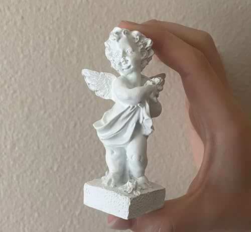 Miniatur-Engelsstatue, weißes Harz, 8,9 cm hoch, Maßstab 1:12, Puppenhaus Gartendekoration von Air-Ads Supplies