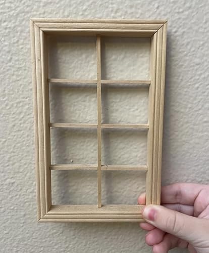 Miniatur-Holz-Fensterrahmen, Maßstab 1:12, 16,5 x 10,4 cm, unfertiges Puppenhaus-Baumaterial Miniatur-Holz-Fensterrahmen, Maßstab 1:12, 16,5 x 10,4 cm, unfertiges Puppenhaus-Baumaterial von Air-Ads Supplies