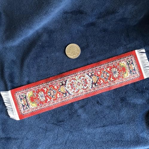 Miniatur Läufer Teppich Maßstab 1:12 Puppenhaus Zubehör Rot Blau Muster 23,5 x 4,5 cm von Air-Ads Supplies
