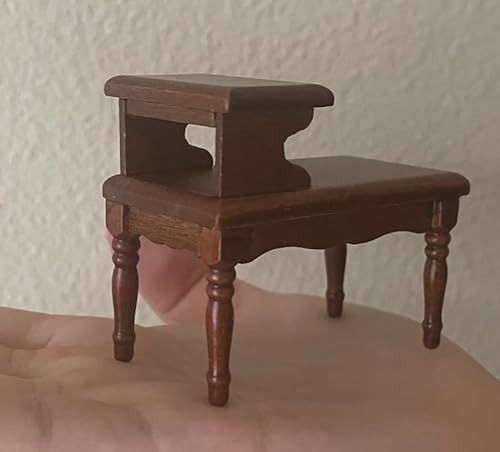 Miniatur-Telefontisch für Puppenhaus-Telefontisch, Maßstab 1:12, braunes Holz, 6,3 x 3,6 x 5,1 cm Miniatur-Telefontisch für Puppenhaus-Telefontisch, Maßstab 1:12, braunes Holz, 6,3 x 3,6 x 5,1 cm von Air-Ads Supplies