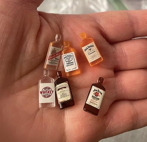 Miniatur-Weinflaschen-Set, Maßstab 1:12, Puppenhauszubehör, Miniatur-Dummy-Getränke, 6 Stück, 0,9 cm Höhe von Air-Ads Supplies