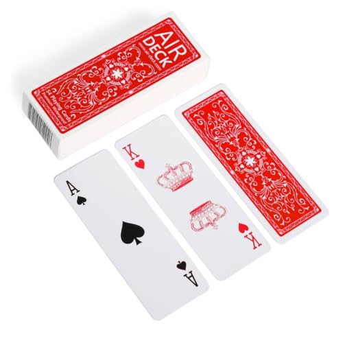 Air Deck - Leichte und kompakte Spielkarten für die Reise - 54 Karten, Kartenspiel Urlaub, Kartendeck (Classic Red) von Air Deck