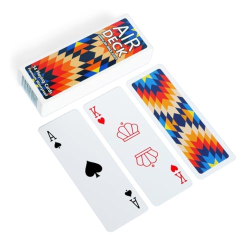 Air Deck - Leichte und kompakte Spielkarten für die Reise - 54 Karten, Kartenspiel Urlaub, Kartendeck (Electric) von Air Deck