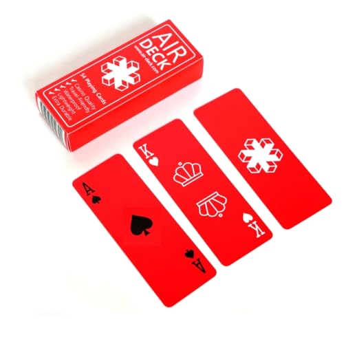 Air Deck - Leichte und kompakte Spielkarten für die Reise (Minimal Red) von Air Deck