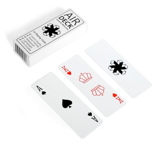 Air Deck - Leichte und kompakte Spielkarten für die Reise - 54 Karten, Kartenspiel Urlaub, Kartendeck (Minimal White) von Air Deck