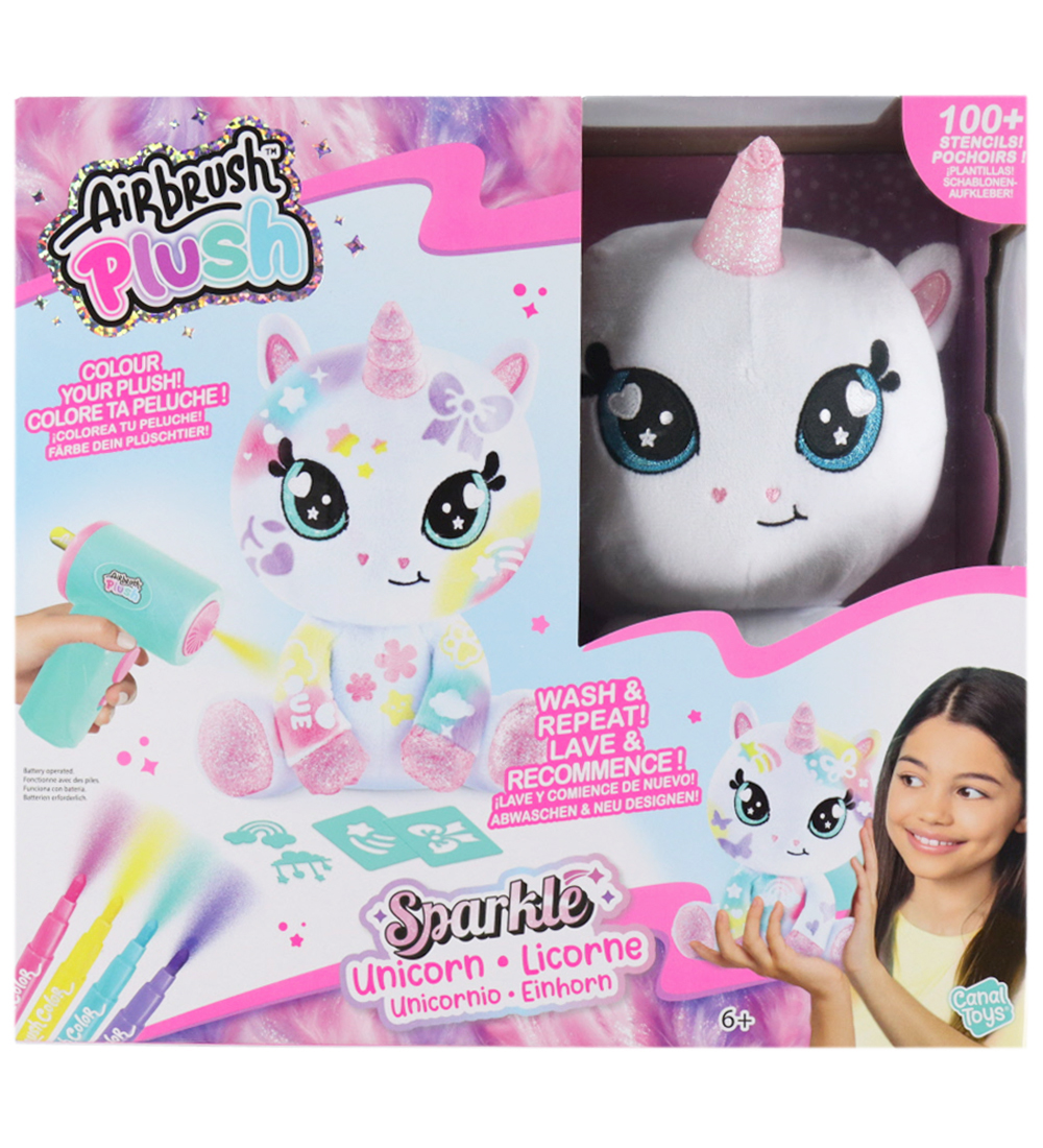 Airbrush Plush Kuscheltier - 20 cm - Sparkle Unicorn - Airbrush Plush - One Size - Kuscheltiere von Airbrush Plush