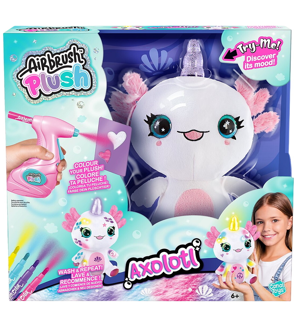 Airbrush Plush Kuscheltier m. Licht - 27 cm - Axolotl Einhorn - Airbrush Plush - One Size - Kuscheltiere Airbrush Plush Kuscheltier m. Licht - 27 cm - Axolotl Einhorn - Airbrush Plush - One Size - Kuscheltiere von Airbrush Plush