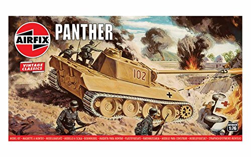 Airfix A01302V 1/76 Modellbausatz Panther Tank, Vintage Classics, grau von Airfix