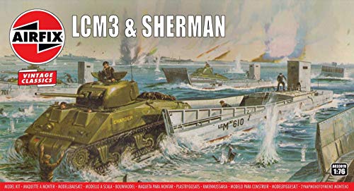 LCM3 & Sherman Landungsboot und Sherman-Panzer, Modellbausatz von Airfix