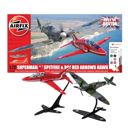 Airfix A50187 Red Arrows Falke Best of British Spitfire and Hawk, Mehrfarbig, 1:72 von Airfix
