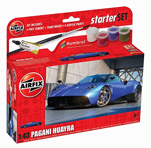 Airfix A55008 Pagani Huayra Starter-Set im Maßstab 1:43 Auto Modellbausatz, Mehrfarbig von Airfix