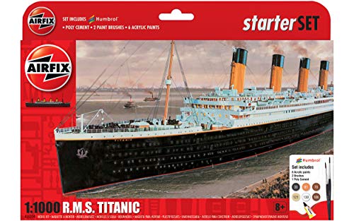 Airfix A55314 1/1000 Large Starter Set, RMS Titanic Modellbausatz, Modellbauzubehör, Mehrfarbig, 1: 1000 Scale von Airfix