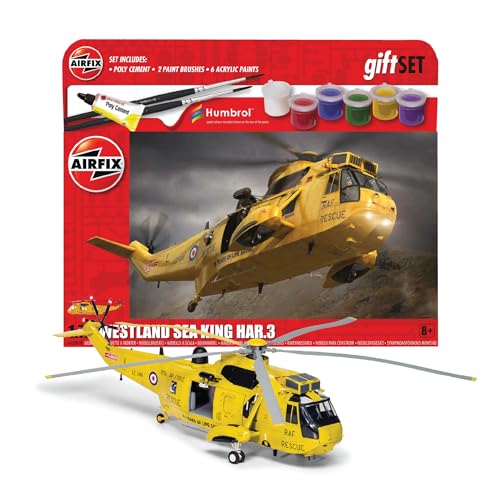 Airfix Modellflugzeug-Kits zum Aufhängen – Westland Sea King HAR.3 Modellbau-Set, Maßstab 1:72, Modellhubschrauber-Kit für Erwachsene & Kinder ab 8 Jahren, Flugzeugmodelle, Militärgeschenke für Männer von Airfix