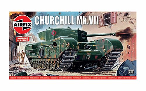 Airfix A01304V 1/76 Tankwagen Modellbausatz Churchill Mk.VII Tank, Vintage Classics, grau, 1: 76 Scale von Airfix
