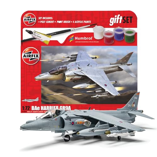 Airfix BAE Harrier GR.9A Modellbau-Set zum Aufhängen, Maßstab 1:72, Modellflugzeug-Set für Erwachsene und Kinder ab 8 Jahren, Flugzeugmodelle, Militärgeschenke für Männer zum Bauen, Geschicklichkeit von Airfix