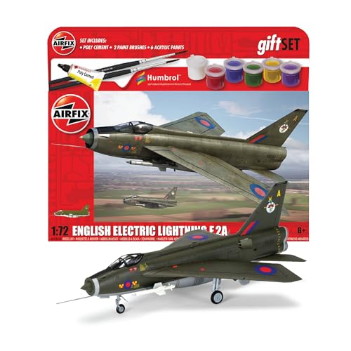 Airfix Hängende Modellflugzeug-Kits – Englisches elektrisches Lightning F.2A Modellbau-Set, Maßstab 1:72, Modellflugzeug-Kit für Erwachsene und Kinder ab 8 Jahren, Flugzeugmodelle, Militärgeschenke von Airfix
