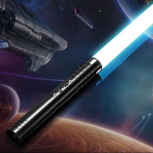 Airmsa Lichtschwert, Lichtschwert RGB 15 Farben, USB wiederaufladbare Lichtschwert mit FX Sound, Lichtschwert Schwert Spielzeug für Kinder, Halloween, Galaxy Krieg Kämpfer Cosplay (1 PC) von Airmsa
