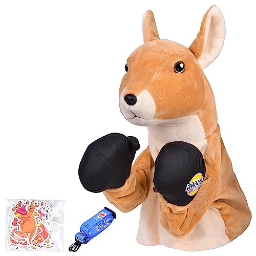 Tier Handpuppen Spielzeug, Boxerin Puppe, Realistischer Weich Tierkopf mit Sound für Kinder Mädchen Jungen, ideal zum Abbau von Stress, Wut und Aggressionen (Känguru) von Airmsa
