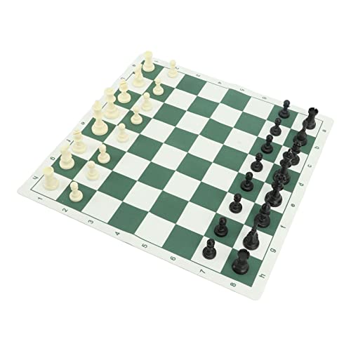 Erwachsene Schach-Sets für Kinder, rutschfeste Kratzfeste Schach-Sets Professionelle Tragbare mit PU-Ledermatte für Familientreffen von Airshi