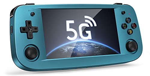 RG503 Handheld-Spielekonsole unterstützt 5G WiFi 4.2 Bluetooth RK3566 64BIT 64G TF-Karte 4193 Klassische Spiele 5-Zoll-IPS-Bildschirm 3500mAh Akku (Blue) von Airuidas