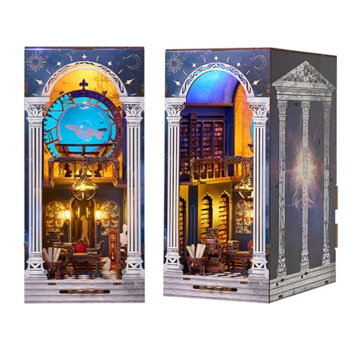 Aischens DIY 3D Book Nook, Puppenhaus Miniatur Haus Kit mit LED-Licht und Glaskugeln, 3D Holzpuzzle Bücherregal für Erwachsene Teens, Diorama Modelbau, Bücherregal Deko Bücher, Kreative Geschenke Aischens DIY 3D Book Nook, Puppenhaus Miniatur Haus Kit mit LED-Licht und Glaskugeln, 3D Holzpuzzle Bücherregal für Erwachsene Teens, Diorama Modelbau, Bücherregal Deko Bücher, Kreative Geschenke von Aischens