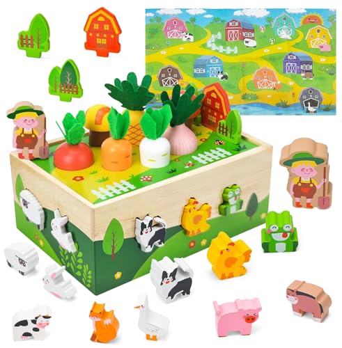 Aischens Holzspielzeug Kinderspielzeug ab 2 3 4 Jahre, Karotten Steckspiel Holz Montessori, Sensorik Spielzeug ab 3 Jahr, Kinder Holzspielzeug Motorikspielzeug, Lernspielzeug Geschenk Mädchen Jungen Aischens Holzspielzeug Kinderspielzeug ab 2 3 4 Jahre, Karotten Steckspiel Holz Montessori, Sensorik Spielzeug ab 3 Jahr, Kinder Holzspielzeug Motorikspielzeug, Lernspielzeug Geschenk Mädchen Jungen von Aischens