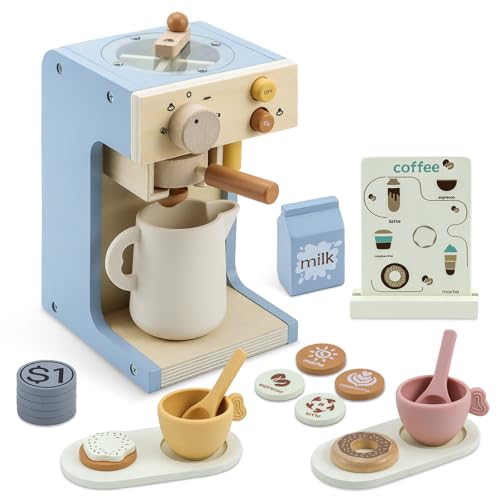 Aischens Kaffeemaschine Kinder mit Sound, Kinderküche Kaffeemaschine Mit Menü, 22-teilig, Kaffeemaschine Kinder Holz mit Mühle, Kaffeemaschine Spielset, Holzspielzeug Kinderspielzeug ab 3 Jahren Aischens Kaffeemaschine Kinder mit Sound, Kinderküche Kaffeemaschine Mit Menü, 22-teilig, Kaffeemaschine Kinder Holz mit Mühle, Kaffeemaschine Spielset, Holzspielzeug Kinderspielzeug ab 3 Jahren von Aischens