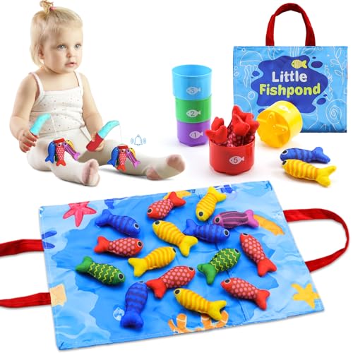 Aischens Magnetisches Angelspiel ab 1 2 Jahr Kinder, Kinderspielzeug für 6-12 Monate, Motorikspielzeug Fische Angeln Spiel Lernspielzeug,Angelspielzeug mit 2 Angelruten Montessori Spielzeug für Baby Aischens Magnetisches Angelspiel ab 1 2 Jahr Kinder, Kinderspielzeug für 6-12 Monate, Motorikspielzeug Fische Angeln Spiel Lernspielzeug,Angelspielzeug mit 2 Angelruten Montessori Spielzeug für Baby von Aischens