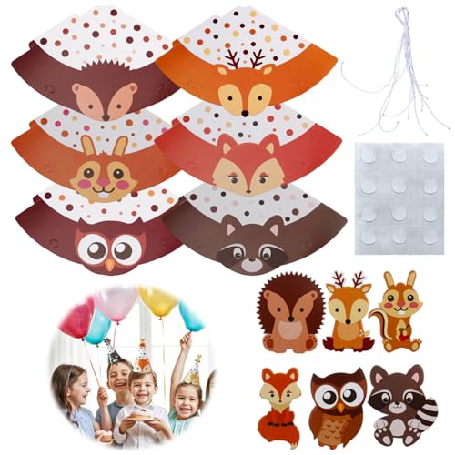 Aisikoo 24 Stück Tier Partyhüte Set – Bunte Partyhüte Kinder aus Papier, partyhüte für Kuscheltiere, Lustige Partyhut Kinder, ideal für Geburtstage, Kostümpartys und Familienfeiern von Aisikoo