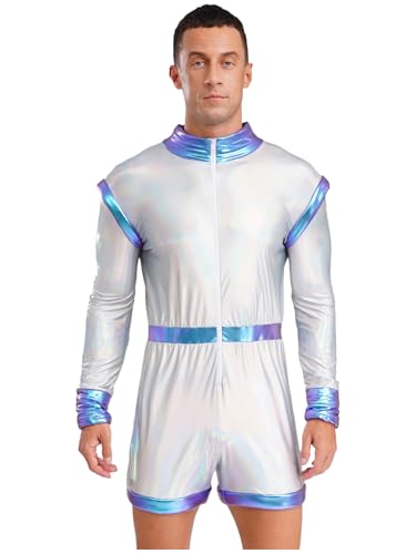 Aislor Alien Kostüm Herren Halloween Metallic Overall Langarm Bodysuit Astronauten Kostüme Raumfahrer Kostüm Festival Outfit Faschingskostüm Blau 4XL Aislor Alien Kostüm Herren Halloween Metallic Overall Langarm Bodysuit Astronauten Kostüme Raumfahrer Kostüm Festival Outfit Faschingskostüm Blau 4XL von Aislor