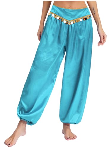 Aislor Arabische Hose Damen Bauchtanz Kostüm Halloween Harem Hosen Tanzhose Indien Arabischer Tanz Stammeshose Festival Outfit Karnevalskostüm Himmelblau XL Aislor Arabische Hose Damen Bauchtanz Kostüm Halloween Harem Hosen Tanzhose Indien Arabischer Tanz Stammeshose Festival Outfit Karnevalskostüm Himmelblau XL von Aislor