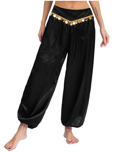 Aislor Arabische Hose Damen Bauchtanz Kostüm Halloween Harem Hosen Tanzhose Indien Arabischer Tanz Stammeshose Festival Outfit Karnevalskostüm Schwarz XXL Aislor Arabische Hose Damen Bauchtanz Kostüm Halloween Harem Hosen Tanzhose Indien Arabischer Tanz Stammeshose Festival Outfit Karnevalskostüm Schwarz XXL von Aislor