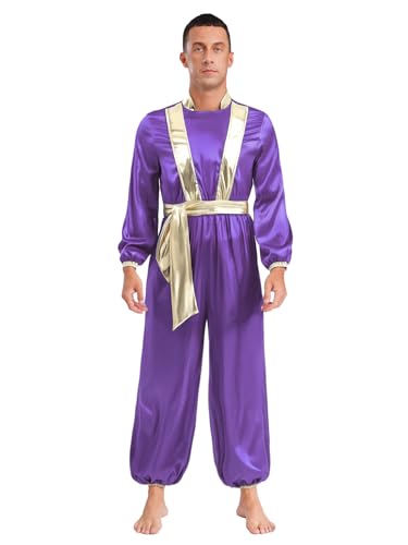 Aislor Arabischer Prinzen Kostüm Herren Langarm Overalls Lange Jumpsuit Fasching Halloween Kostüm Cosplay Mottoparty Bühnenkostüm Puple L Aislor Arabischer Prinzen Kostüm Herren Langarm Overalls Lange Jumpsuit Fasching Halloween Kostüm Cosplay Mottoparty Bühnenkostüm Puple L von Aislor