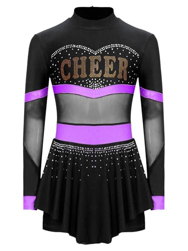 Aislor Cheer Leader Kostüm Kinder Mädchen Cheerleading Uniform Langarm Tanzkleid Minikleid Tanz Outfit Halloween Karneval Fasching Kostüm Violett 146-152 Aislor Cheer Leader Kostüm Kinder Mädchen Cheerleading Uniform Langarm Tanzkleid Minikleid Tanz Outfit Halloween Karneval Fasching Kostüm Violett 146-152 von Aislor
