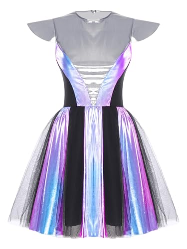 Aislor Damen Alien Kostüm Space Girl Kleid Astronauten Uniforms Ärmellos Glänzend Metallic Kleid mit Tüllrock Halloween Cosplay Karnevalskostüm Rave Outfit Aislor Damen Alien Kostüm Space Girl Kleid Astronauten Uniforms Ärmellos Glänzend Metallic Kleid mit Tüllrock Halloween Cosplay Karnevalskostüm Rave Outfit von Aislor