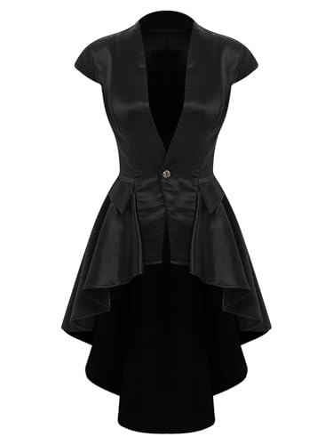 Aislor Damen Gothic Steampunk Jacket Halloween V-ausschnitt Kurzarm Renaissance Jacke Mittelalter Retro Uniform Cosplay Set Faschingskostüm Schwarz M Aislor Damen Gothic Steampunk Jacket Halloween V-ausschnitt Kurzarm Renaissance Jacke Mittelalter Retro Uniform Cosplay Set Faschingskostüm Schwarz M von Aislor