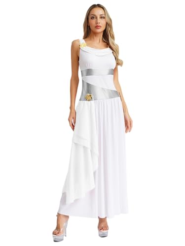 Aislor Damen Griechische Göttin Kostüm Ärmellos Farbblock Kleid Vintage Mittelalter Kleid Griechisches Toga Halloween Faschingskostüm Weiß 3XL Aislor Damen Griechische Göttin Kostüm Ärmellos Farbblock Kleid Vintage Mittelalter Kleid Griechisches Toga Halloween Faschingskostüm Weiß 3XL von Aislor